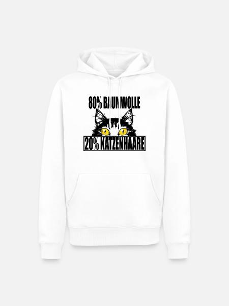 Katzenhaare - Männer Premium Bio Hoodie - Weiß