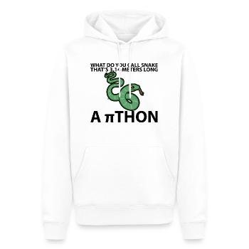 Un serpent de 3,14 mètres de long, un pithon - Sweat à capuche Premium bio Homme - blanc - Devant - Nico (187cm)