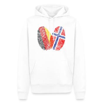 Fingerabdruck Skandinavien Deutschland Norweger No - Männer Premium Bio Hoodie - Weiß - Vorne - Nico (187cm)