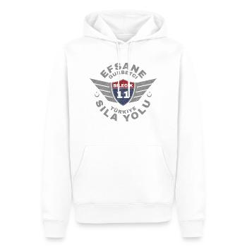 Bilecik - Sweat à capuche Premium bio Homme - blanc - Devant - Nico (187cm)