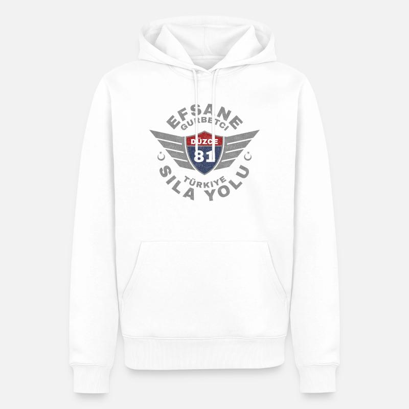 Düzce - Sweat à capuche Premium bio Homme - blanc