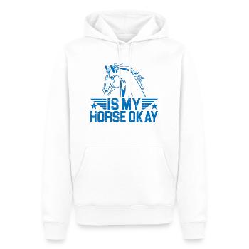 Mon cheval va-t-il bien 6 - Sweat à capuche Premium bio Homme - blanc - Devant - Nico (187cm)