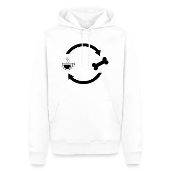 Kaffee laden Pfeile und Hund 4 - - Männer Premium Bio Hoodie - Weiß - Vorne - Nico (187cm)