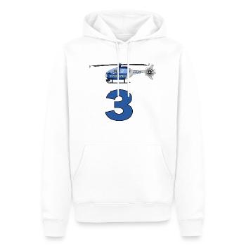 Polizei Hubschrauber 3. Geburtstag - Männer Premium Bio Hoodie - Weiß - Vorne - Nico (187cm)