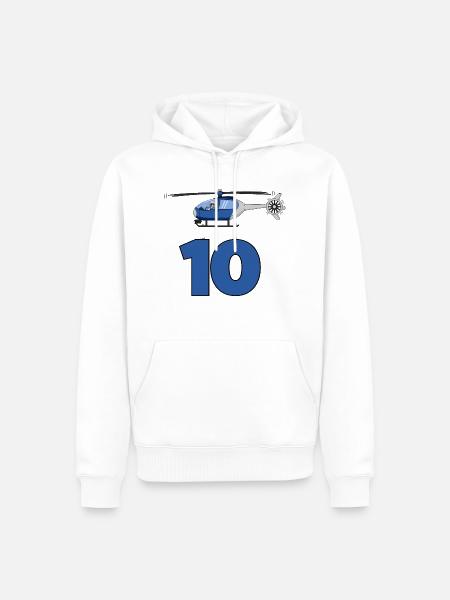 Helicopter 10th birthday - Men’s Premium Organic Hoodie - white
