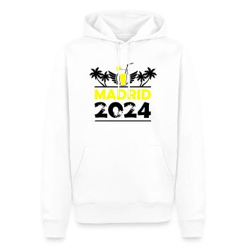 Madrid 2024 - Männer Premium Bio Hoodie - Weiß - Vorne - Nico (187cm)