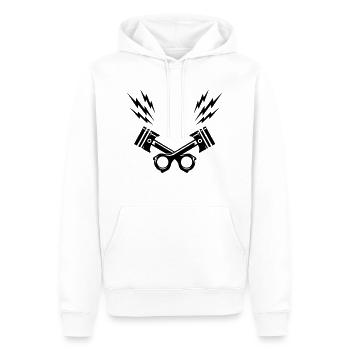 biker - Men’s Premium Organic Hoodie - white - Front - Nico (187cm)