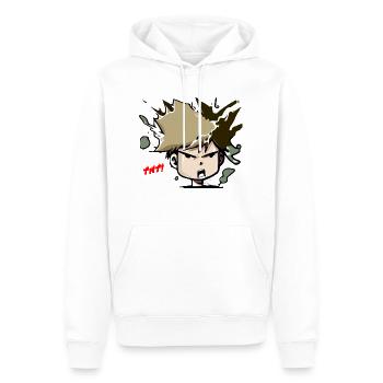 TNT - Männer Premium Bio Hoodie - Weiß - Vorne - Nico (187cm)