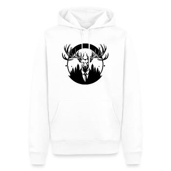 Patron Hirsch - Sweat à capuche Premium bio Homme - blanc - Devant - Nico (187cm)