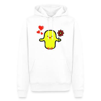 Mignon oiseau amoureux - Sweat à capuche Premium bio Homme - blanc - Devant - Nico (187cm)