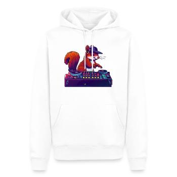 Eichhörnchen DJ Geschenkidee - Männer Premium Bio Hoodie - Weiß - Vorne - Nico (187cm)