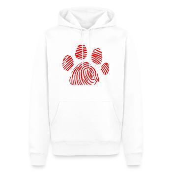 Union Parfaite (Empreinte homme & animal) - Sweat à capuche Premium bio Homme - blanc - Devant - Nico (187cm)