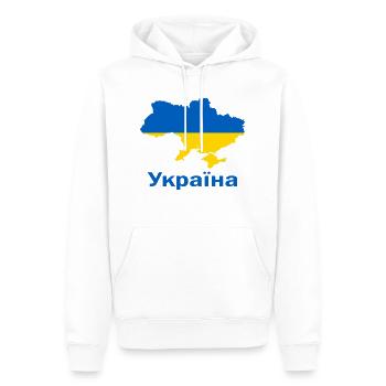 Ukraine - Männer Premium Bio Hoodie - Weiß - Vorne - Nico (187cm)