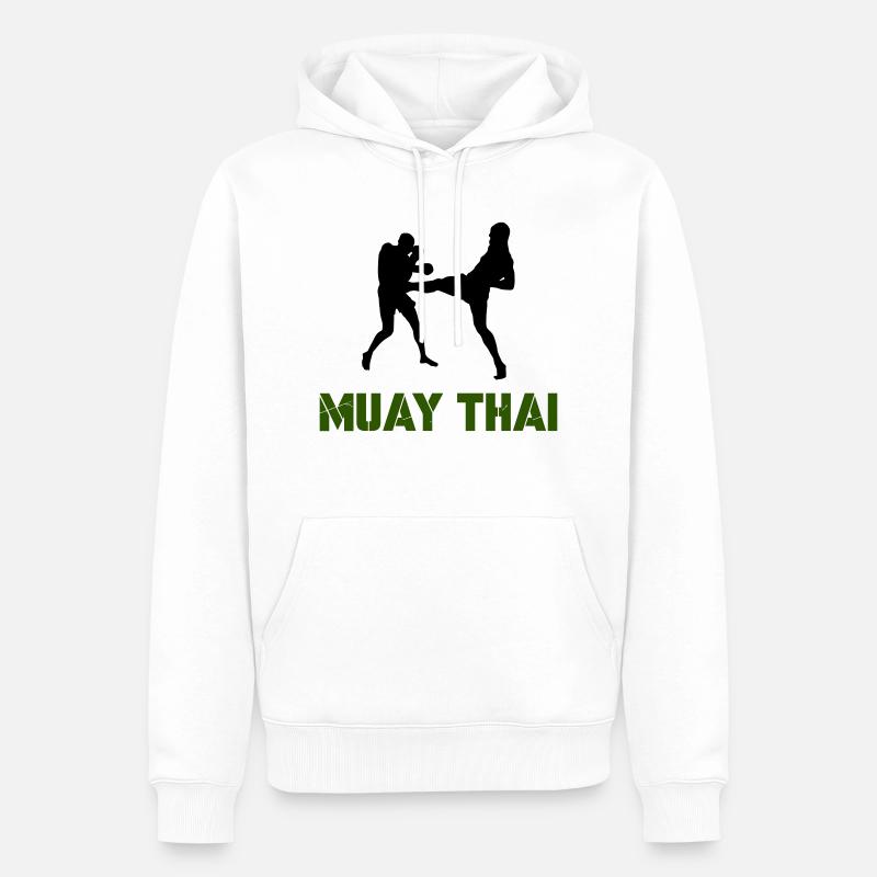 Muay Thaï 1 - Sweat à capuche Premium bio Homme - blanc