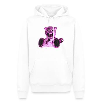 Creepy Teddy Pink - Men’s Premium Organic Hoodie - white - Front - Nico (187cm)