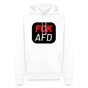 FCK AFD - Männer Premium Bio Hoodie - Weiß - Vorne - Nico (187cm)