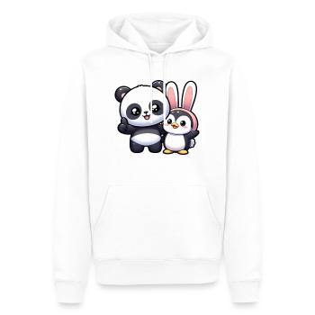 Panda und Pinguin - Männer Premium Bio Hoodie - Weiß - Vorne - Nico (187cm)