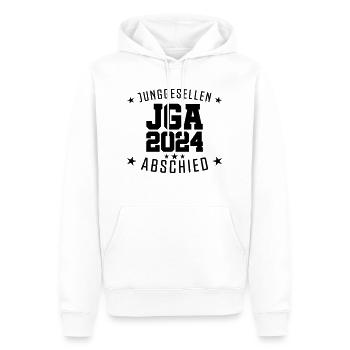 jga junggesellenabschied 2024 - Männer Premium Bio Hoodie - Weiß - Vorne - Nico (187cm)