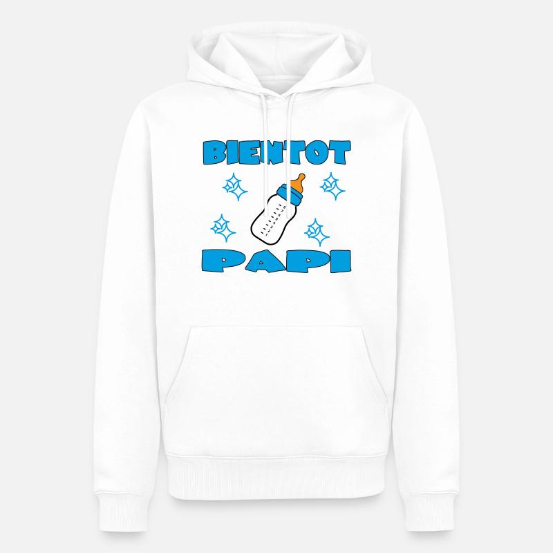 BALD OPA - Männer Premium Bio Hoodie - Weiß