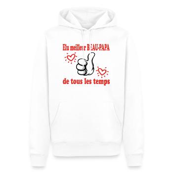 ELU MEILLEUR BEAU PAPA DE TOUS LES TEMPS - Sweat à capuche Premium bio Homme - blanc - Devant - Nico (187cm)