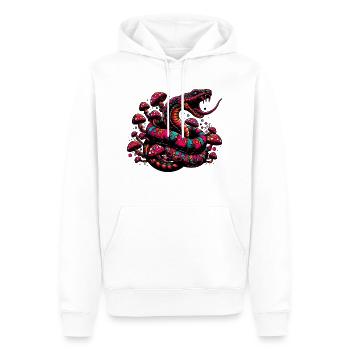 Psychedelische Schlange mit Pilzen - Männer Premium Bio Hoodie - Weiß - Vorne - Nico (187cm)