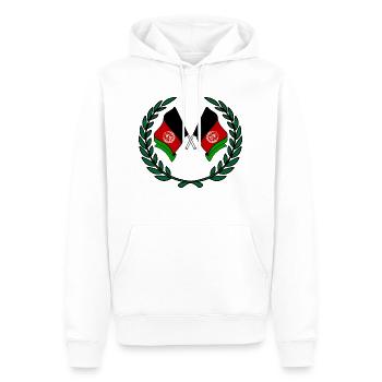 Flags afghan in laurel wreath - Men’s Premium Organic Hoodie - white - Front - Nico (187cm)