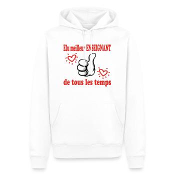 ZUM BESTEN LEHRER ALLER ZEITEN GEWÄHLT - Männer Premium Bio Hoodie - Weiß - Vorne - Nico (187cm)