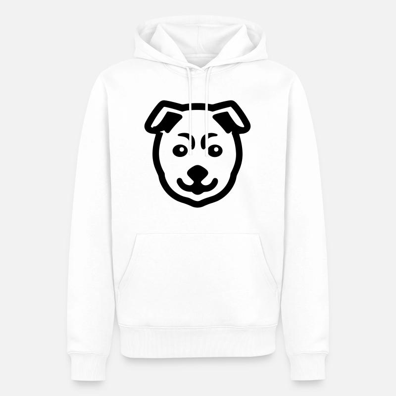 Chien - Sweat à capuche Premium bio Homme - blanc