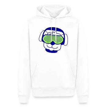 Cool Mignon DJ Chien Animal de compagnie Chiot Musique de fête - Sweat à capuche Premium bio Homme - blanc - Devant - Nico (187cm)