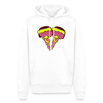 2 Pizza Slice Salami DJ Face Drôle Musique de fête - Sweat à capuche Premium bio Homme - blanc - Devant - Nico (187cm)