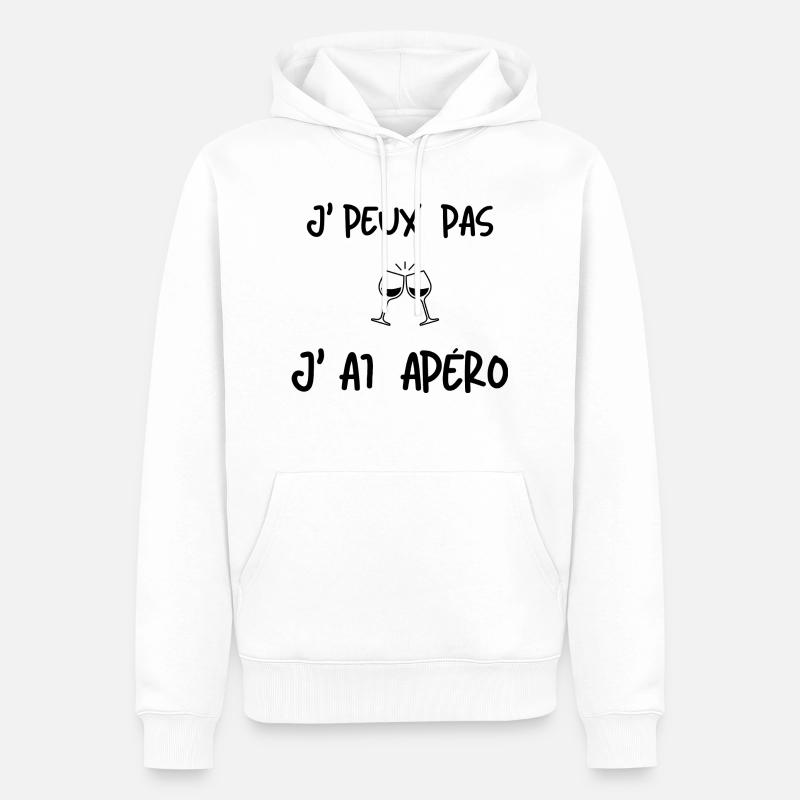 J'peux pas j'ai apéro - Sweat à capuche Premium bio Homme - blanc
