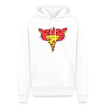 2 Katzen Essen Salami Pizza Fast Food Hunger Team - Männer Premium Bio Hoodie - Weiß - Vorne - Nico (187cm)