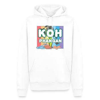 Regenbogen K8h Phangan - Männer Premium Bio Hoodie - Weiß - Vorne - Nico (187cm)