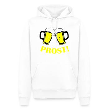 bier prost - Männer Premium Bio Hoodie - Weiß - Vorne - Nico (187cm)
