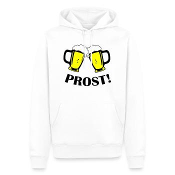 bier prost - Männer Premium Bio Hoodie - Weiß - Vorne - Nico (187cm)