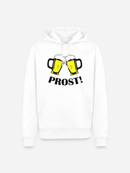 bier prost - Männer Premium Bio Hoodie - Weiß