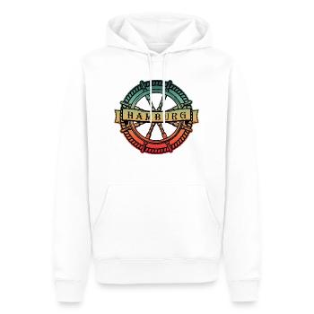 Nordstyle Hamburg Ankerdesign N° 1 Ville - Sweat à capuche Premium bio Homme - blanc - Devant - Nico (187cm)