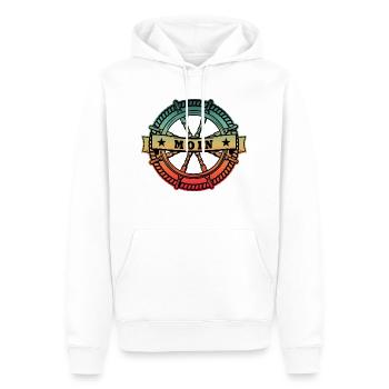 Nordstyle Moin Ankerdesign N° 1 Ville - Sweat à capuche Premium bio Homme - blanc - Devant - Nico (187cm)