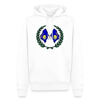 Drapeaux du Montana des États-Unis en couronne de laurier - Sweat à capuche Premium bio Homme - blanc - Devant - Nico (187cm)