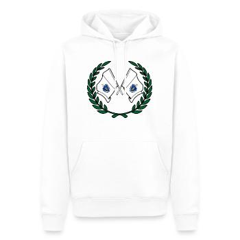 USA Massachusetts Flaggen im Lorbeerkranz - Männer Premium Bio Hoodie - Weiß - Vorne - Nico (187cm)