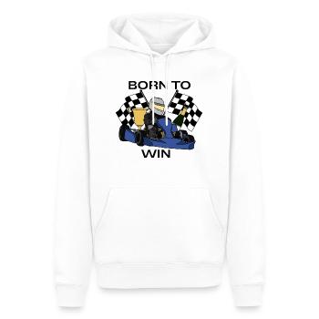 Born to Win - Men’s Premium Organic Hoodie - white - Front - Nico (187cm)