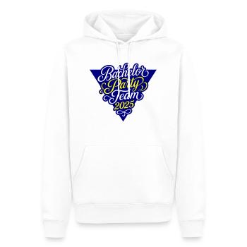 Équipe de l’enterrement de vie de garçon 2025 - Sweat à capuche Premium bio Homme - blanc - Devant - Nico (187cm)