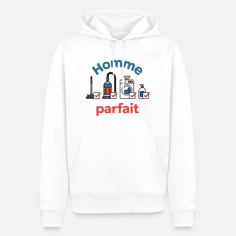 Perfekter Mann - Männer Premium Bio Hoodie - Weiß