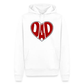 Papa Coeur Papa Fête des Pères Cadeau Fête des Pères - Sweat à capuche Premium bio Homme - blanc - Devant - Nico (187cm)