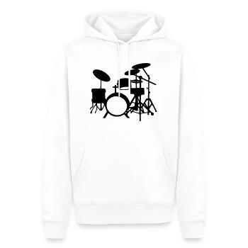 Drums - Men’s Premium Organic Hoodie - white - Front - Nico (187cm)