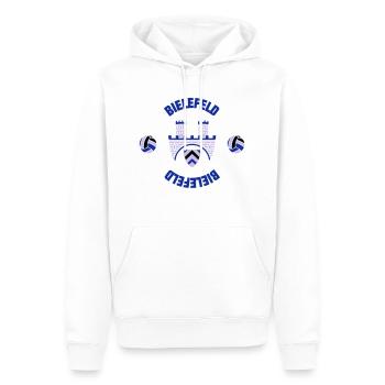 Bielefeld (ID: 001013) - Männer Premium Bio Hoodie - Weiß - Vorne - Nico (187cm)