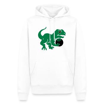 bowling dino (3c) - Men’s Premium Organic Hoodie - white - Front - Nico (187cm)
