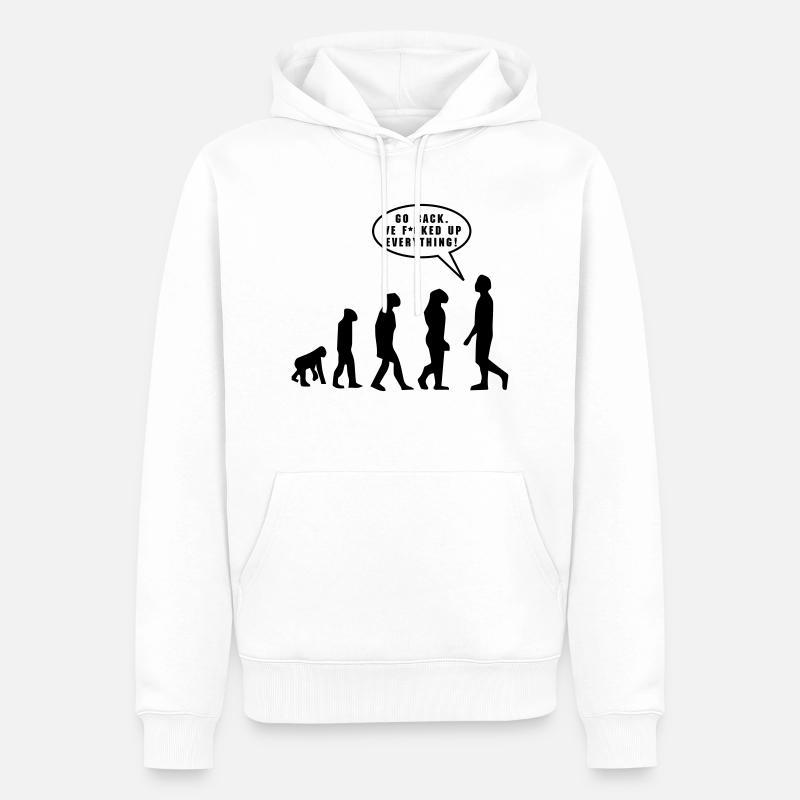 Evolution - Sweat à capuche Premium bio Homme - blanc