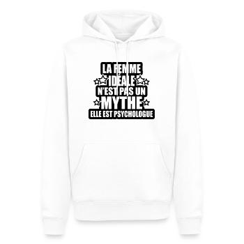 la femme idéale n'est pas mythe elle est psy - Sweat à capuche Premium bio Homme - blanc - Devant - Nico (187cm)