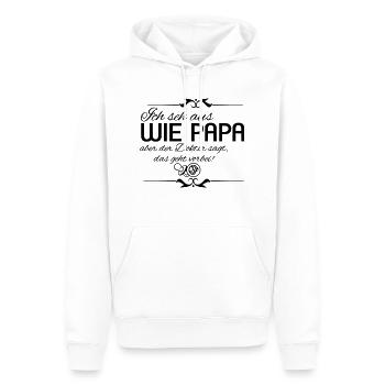 Ich seh aus wie PAPA aber der Doktor sagt... - Männer Premium Bio Hoodie - Weiß - Vorne - Nico (187cm)